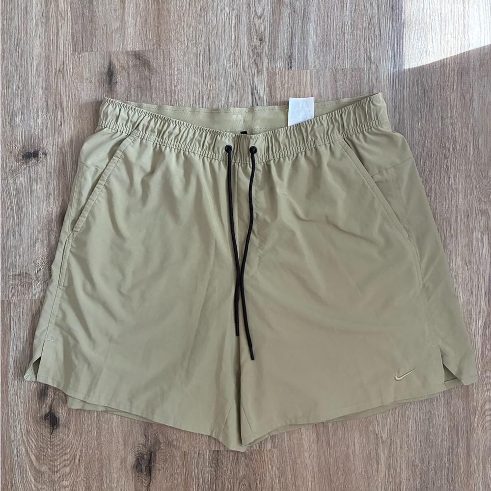 Nike Tan Athletic Shorts Lightweight Elastic Waist